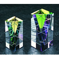 4 3/4" Rainbow Pillar Optical Crystal Award
